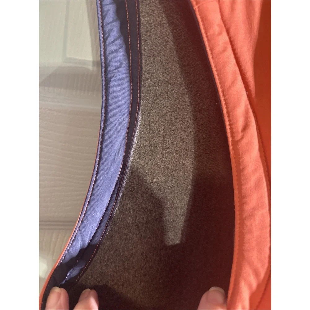 LL Bean Men's Orange Polartec fleece‎ Lined Vest Size Large